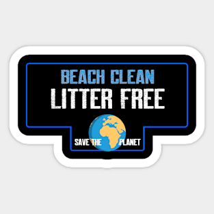 Beach clean litter free Sticker